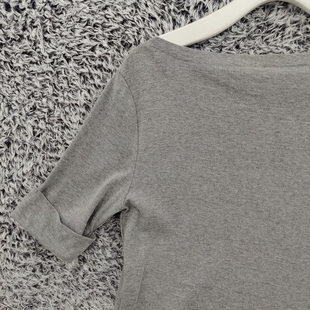 Ralph Lauren LRL Women Classic Preppy Old Money Knit Top L Gray Boat Neck Cuffed - Picture 11 of 16
